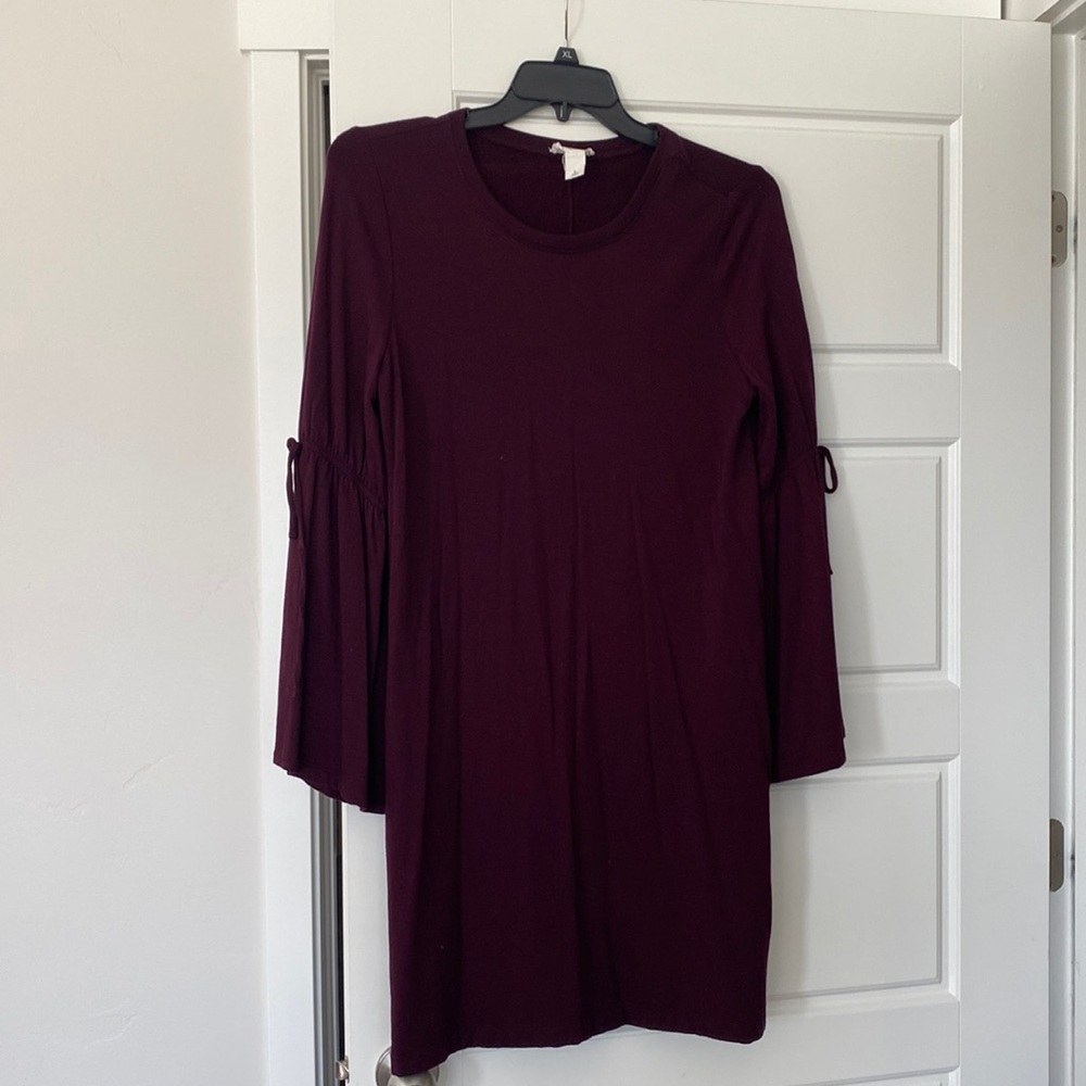 Burgundy mid length dress